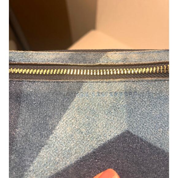 Aimee Kestenberg Denium Patchwork Zip-around Wallet Blue Leather Suede - Picture 6 of 11